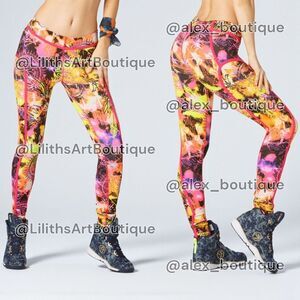 Zumba Piped Ankle Leggings Shocking Pink Size S (E028)
